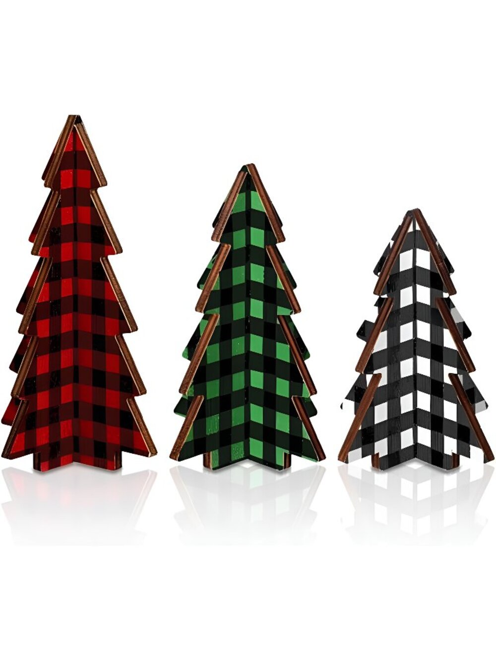 Christmas Decor 3 Pcs Wood Table Christmas Tree Rustic Christmas Tree Farmhouse